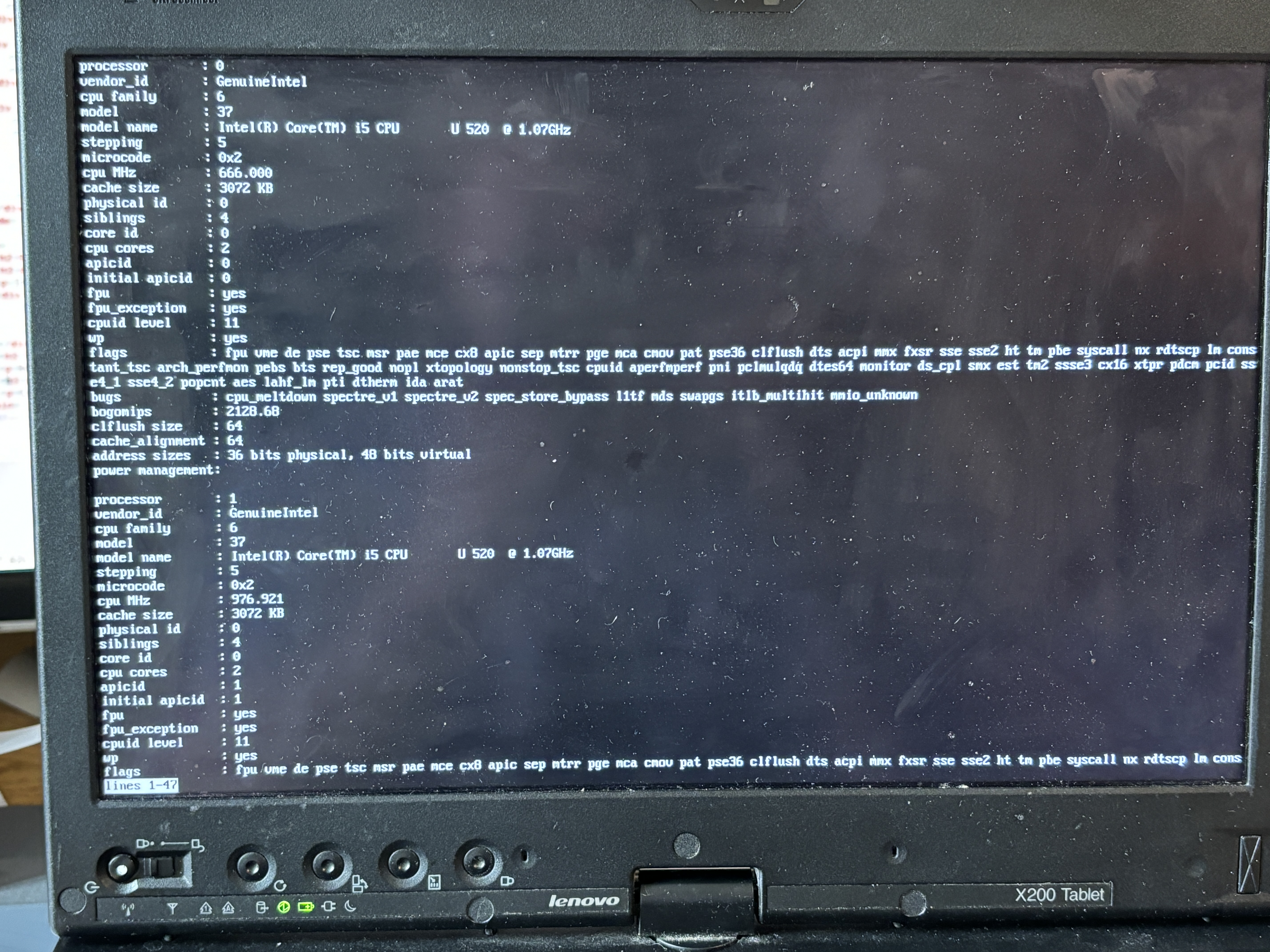 image of my cpu information